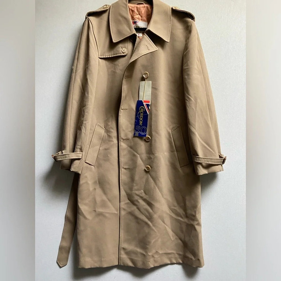 Vintage NWT Croydon wool belted trench jacket  Sz 44 - Picture 1 of 15
